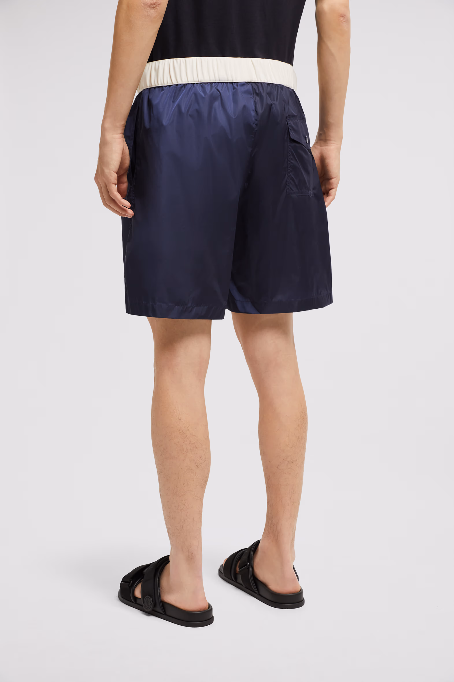 Logo Patch Swim Shorts Men Navy Blue Moncler 5
